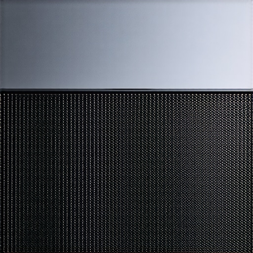 A macro view of a laptop speaker grille revealing the internal driver and acoustic chamber architecture.