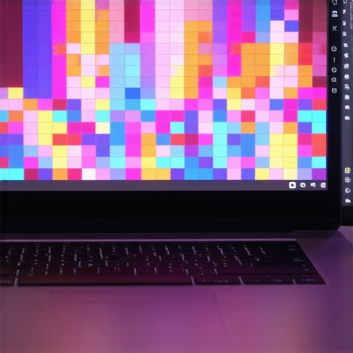 A macro view of a screen using a pixel stimulator tool to fix a stuck pixel.