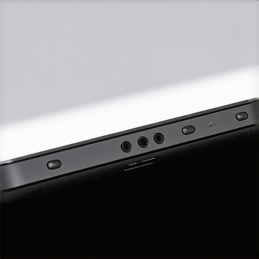 Close up of a dual-microphone array in a laptop bezel