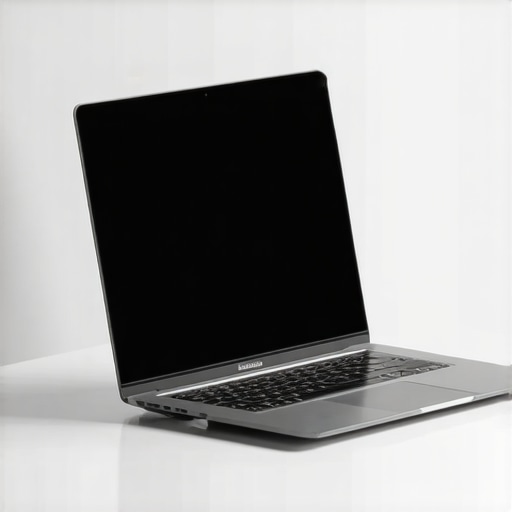 A laptop elevated for better cooling without using a bulky fan pad