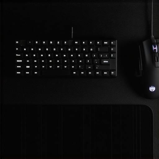 Optimized Tenkeyless Keyboard and Mouse Setup A tenkeyless mechanical keyboard angled on a desk mat next to a gaming mouse showcasing extra desk space.