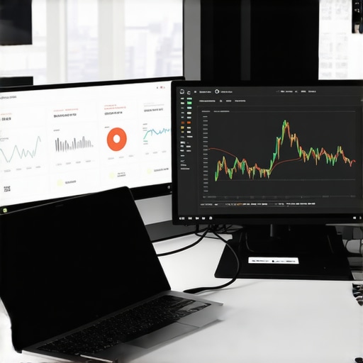 A professional dual monitor workstation using a budget-friendly USB-C docking station and clean cable management.