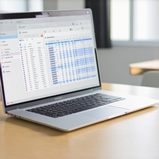 Optimizing Laptop Display for Productivity High refresh rate laptop screen showing smooth data scrolling in a home office
