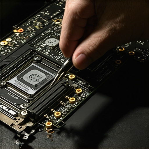 Using a precision screwdriver kit to maintain a laptop's internal hardware
