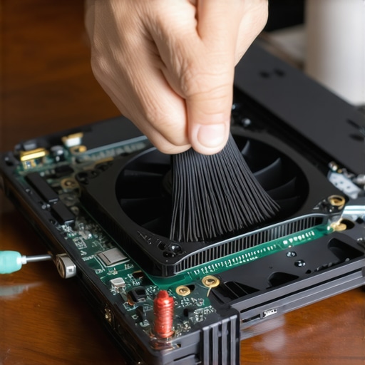 A student performing maintenance on a laptop with a precision toolkit to ensure silent operation.