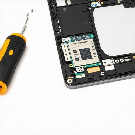 A person using a precision screwdriver to maintain a modern business laptop