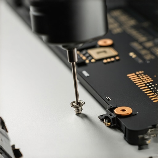 A person using a precision screwdriver to open a laptop for maintenance.