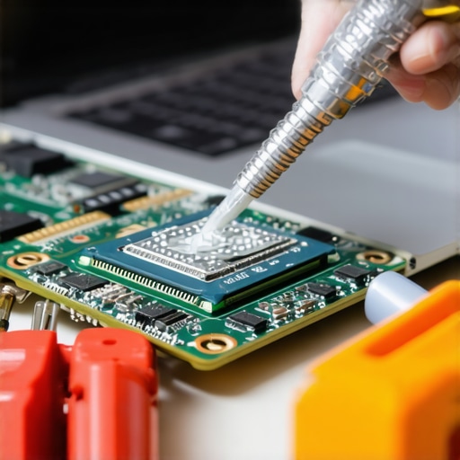 Applying high-quality thermal paste to a laptop CPU to prevent overheating