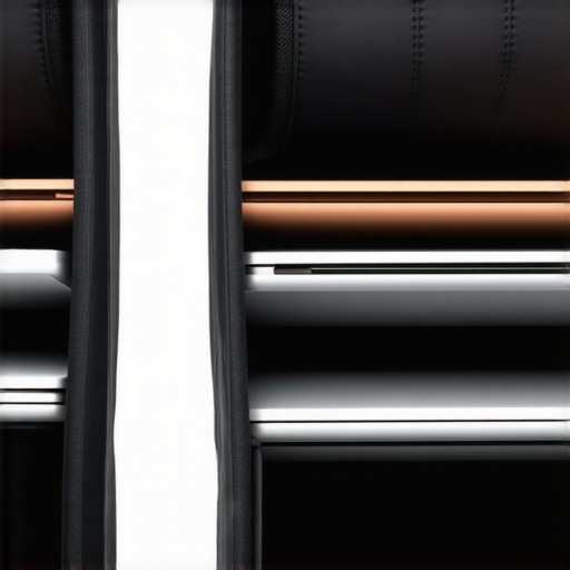 Close-up of a minimalist backpack with two dedicated laptop sleeves showing offset design and structural rigidity.