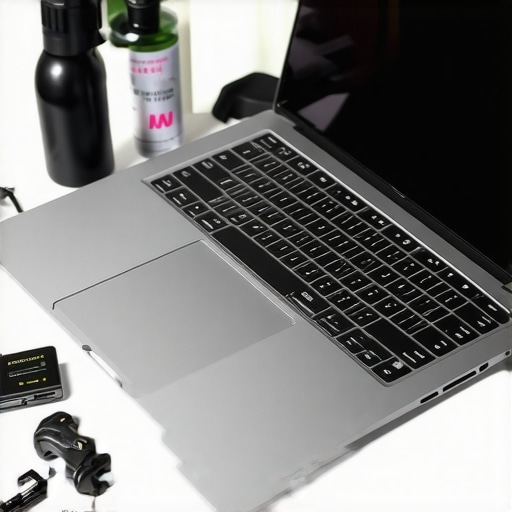 High-end business laptop being maintained with precision tools and a 100W PD charger