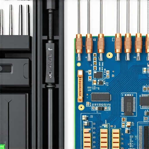 Precision screwdriver kit next to open laptop internals