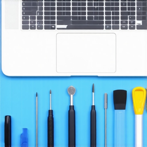 A collection of specialized tools used for maintaining and repairing laptop hardware safely.