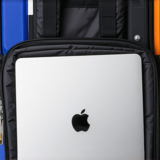 Professional laptop bag organization with tech pouches An organized backpack featuring a laptop sleeve and modular tech pouches for accessories.