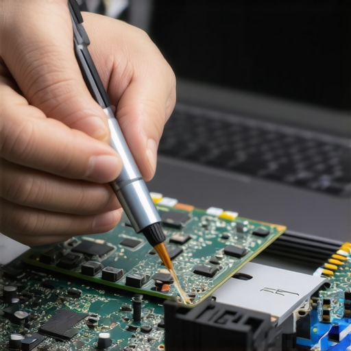 Professional laptop server maintenance Applying thermal paste to an old business laptop for server use