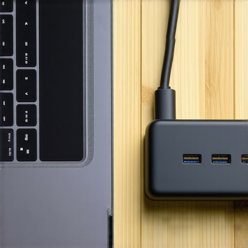 Comparison of robust laptop cooling vents and a damaged cheap USB-C hub.