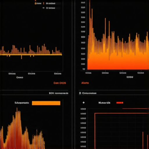 Close-up of laptop hardware monitoring software showing CPU temperature graphs and thermal alerts