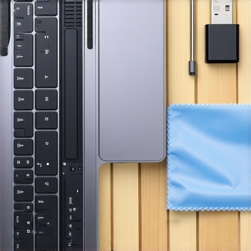 A view of the internal components of an enterprise laptop showing the removable battery and RAM slots for easy repair.
