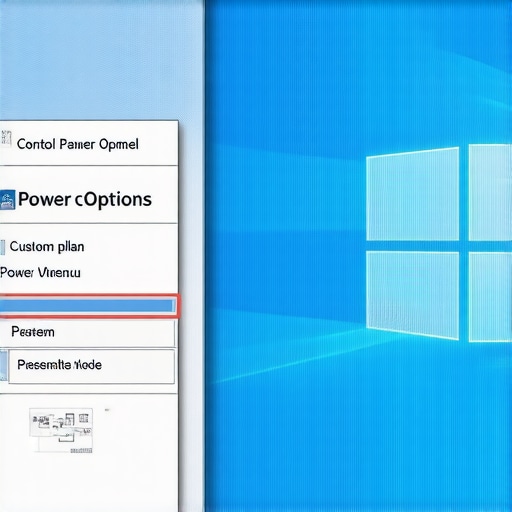 Windows Control Panel Power Options screen for presentation mode