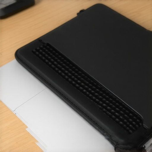 Close-up of shock-absorbing material layers in a professional laptop sleeve