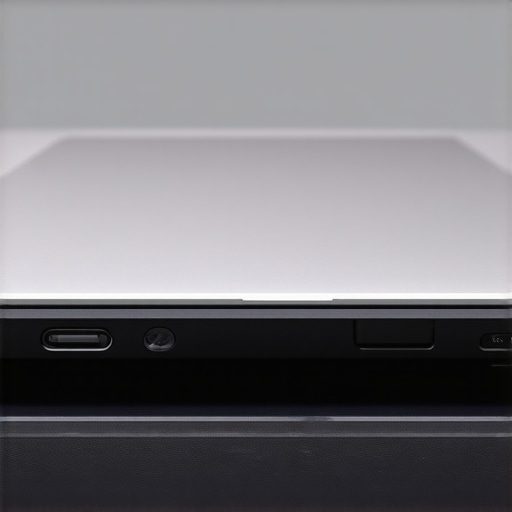 Macro view of a laptop hinge showing clearance issues caused by a thick webcam slider