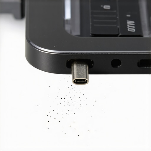 Close-up of magnetic charging tip collecting metallic debris