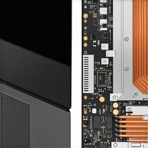 Comparison of ultra-thin laptop design versus substantial thermal cooling components.