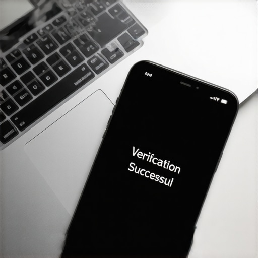 A smartphone showing a successful student verification screen next to a laptop.